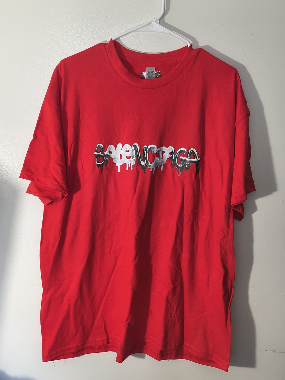 Balenciaga Red Logo Drip Graphic Tee
